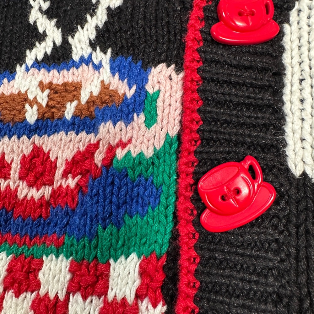 BellePointe Vintage 50s Diner Novelty Sweater Knit Vest  Medium Grandma Granny - Picture 3 of 6